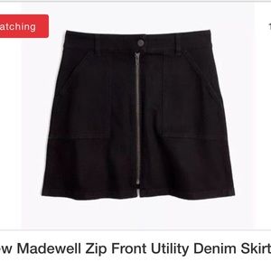 MADEWELL ZIP-UP UTILITY SKIRT (BLACK) SIZE 27
